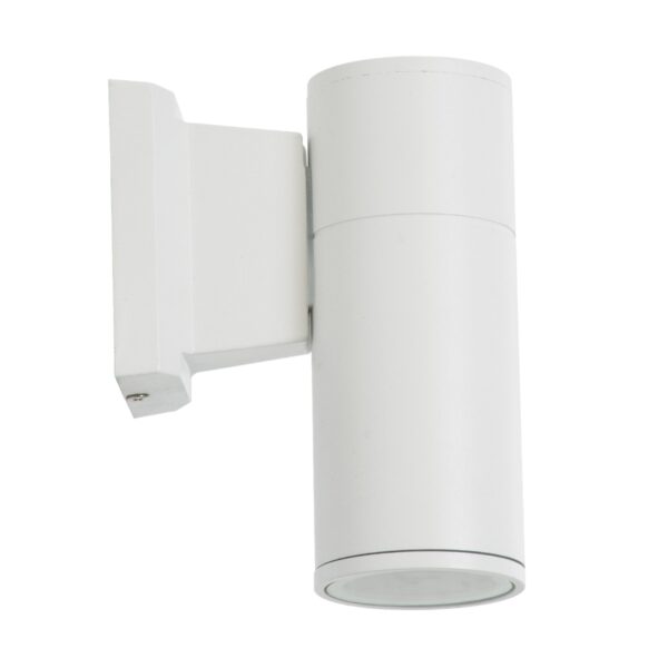 GloboStar® WALLY 77870 Φωτιστικό Τοίχου – Απλίκα Αρχιτεκτονικού Φωτισμού Εσωτερικού/Εξωτερικού Χώρου Up or Down Μονόφωτο 1 x GU10 AC220-240V Αδιάβροχο IP65 – Σώμα Αλουμινίου & Tempered Glass – Μ6.4 x Π11 x Υ17cm – Λευκό – 5 Years Warranty