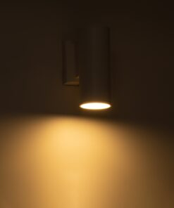 GloboStar® WALLY 77870 Φωτιστικό Τοίχου – Απλίκα Αρχιτεκτονικού Φωτισμού Εσωτερικού/Εξωτερικού Χώρου Up or Down Μονόφωτο 1 x GU10 AC220-240V Αδιάβροχο IP65 – Σώμα Αλουμινίου & Tempered Glass – Μ6.4 x Π11 x Υ17cm – Λευκό – 5 Years Warranty