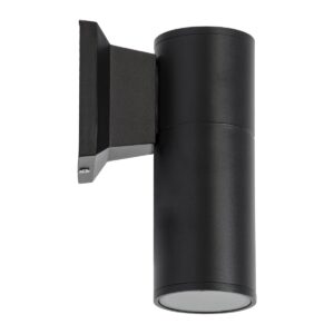 GloboStar® WALLY 77872 Φωτιστικό Τοίχου – Απλίκα Αρχιτεκτονικού Φωτισμού Εσωτερικού/Εξωτερικού Χώρου Up or Down Μονόφωτο 1 x GU10 AC220-240V Αδιάβροχο IP65 – Σώμα Αλουμινίου & Tempered Glass – Μ6.4 x Π11 x Υ17cm – Μαύρο – 5 Years Warranty