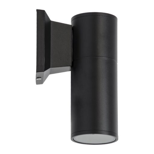 GloboStar® WALLY 77872 Φωτιστικό Τοίχου – Απλίκα Αρχιτεκτονικού Φωτισμού Εσωτερικού/Εξωτερικού Χώρου Up or Down Μονόφωτο 1 x GU10 AC220-240V Αδιάβροχο IP65 – Σώμα Αλουμινίου & Tempered Glass – Μ6.4 x Π11 x Υ17cm – Μαύρο – 5 Years Warranty