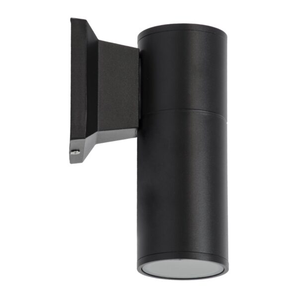 GloboStar® WALLY 77872 Φωτιστικό Τοίχου – Απλίκα Αρχιτεκτονικού Φωτισμού Εσωτερικού/Εξωτερικού Χώρου Up or Down Μονόφωτο 1 x GU10 AC220-240V Αδιάβροχο IP65 – Σώμα Αλουμινίου & Tempered Glass – Μ6.4 x Π11 x Υ17cm – Μαύρο – 5 Years Warranty