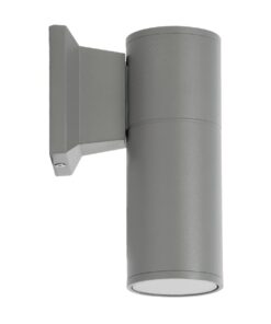 GloboStar® WALLY 77874 Φωτιστικό Τοίχου – Απλίκα Αρχιτεκτονικού Φωτισμού Εσωτερικού/Εξωτερικού Χώρου Up or Down Μονόφωτο 1 x GU10 AC220-240V Αδιάβροχο IP65 – Σώμα Αλουμινίου & Tempered Glass – Μ6.4 x Π11 x Υ17cm – Ασημί – 5 Years Warranty