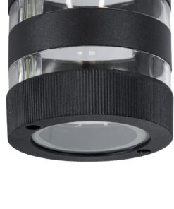 GloboStar® ORION 77882 Φωτιστικό Τοίχου – Απλίκα Αρχιτεκτονικού Φωτισμού Εσωτερικού/Εξωτερικού Χώρου Up or Down Μονόφωτο 1 x GU10 AC220-240V Αδιάβροχο IP65 – Σώμα Αλουμινίου & Tempered Glass – Μ9 x Π14.5 x Υ35.5cm – Μαύρο – 5 Years Warranty