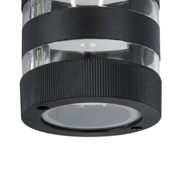 GloboStar® ORION 77882 Φωτιστικό Τοίχου – Απλίκα Αρχιτεκτονικού Φωτισμού Εσωτερικού/Εξωτερικού Χώρου Up or Down Μονόφωτο 1 x GU10 AC220-240V Αδιάβροχο IP65 – Σώμα Αλουμινίου & Tempered Glass – Μ9 x Π14.5 x Υ35.5cm – Μαύρο – 5 Years Warranty