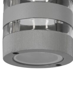 GloboStar® ORION 77884 Φωτιστικό Τοίχου – Απλίκα Αρχιτεκτονικού Φωτισμού Εσωτερικού/Εξωτερικού Χώρου Up or Down Μονόφωτο 1 x GU10 AC220-240V Αδιάβροχο IP65 – Σώμα Αλουμινίου & Tempered Glass – Μ9 x Π14.5 x Υ35.5cm – Ασημί – 5 Years Warranty