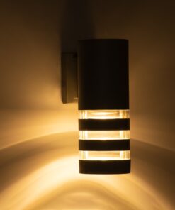 GloboStar® ORION 77884 Φωτιστικό Τοίχου – Απλίκα Αρχιτεκτονικού Φωτισμού Εσωτερικού/Εξωτερικού Χώρου Up or Down Μονόφωτο 1 x GU10 AC220-240V Αδιάβροχο IP65 – Σώμα Αλουμινίου & Tempered Glass – Μ9 x Π14.5 x Υ35.5cm – Ασημί – 5 Years Warranty