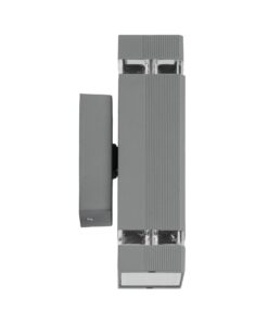 GloboStar® QUATRO 77895 Φωτιστικό Τοίχου – Απλίκα Αρχιτεκτονικού Φωτισμού Εσωτερικού/Εξωτερικού Χώρου Up & Down Δίφωτο 2 x GU10 AC220-240V Αδιάβροχο IP65 – Σώμα Αλουμινίου & Tempered Glass – Μ10.8 x Π10.5 x Υ25.5cm – Ασημί – 5 Years Warranty