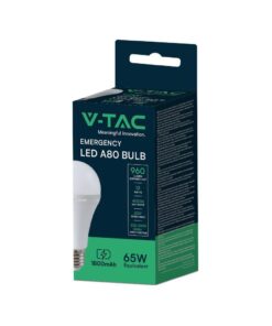 LED Λάμπα E27 12W Έκτακτης Ανάγκης 3 Ωρών V-TAC με Ενσωματωμένη Μπαταρία Φυσικό Λευκό 4000K – 7794