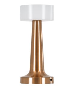 GloboStar® NANNA 76474 Μοντέρνο Επιτραπέζιο Φωτιστικό Πορτατίφ LED 1.5W 105lm 120° DC 5V Επαναφορτιζόμενο με Μπαταρία Li-ion 1800mAh – Διακόπτη Αφής με 3 Εναλλαγές Φωτισμού CCT Θερμό – Φυσικό – Ψυχρό 1500K – 4500K – 6000K Dimmable – D9 x 21cm – Χάλκινο