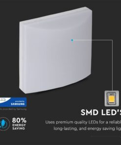 LED Φωτιστικό Τοίχου με Αυτοκόλλητα Αριθμούς- Γράμματα & Αισθητήρα Νύχτας-Μέρας 10W V-TAC PRO Samsung Chip IP54 800lm Θερμό Λευκό 3000K – 780