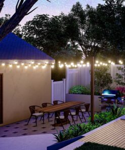 Ηλιακό Αδιάβροχο Φωτιστικό Γιρλάντα 12m με 10 Λάμπες V-TAC IP44 Θερμό Λευκό 3000K με Τηλεχειριστήριο – 7804