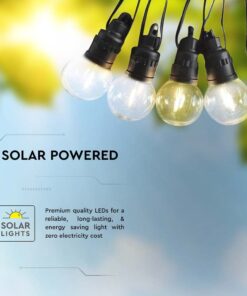 Ηλιακό Αδιάβροχο Φωτιστικό Γιρλάντα 12m με 10 Λάμπες V-TAC IP44 Θερμό Λευκό 3000K με Τηλεχειριστήριο – 7804