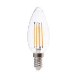Λάμπα LED E14 κερί filament 5.5W φυσικό λευκό 4000K γυαλί διάφανο V-TAC – 7807