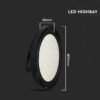 LED Καμπάνα Μαύρη 200W V-TAC 110° 20400lm IP65 Φυσικό Λευκό 4000K – 7812