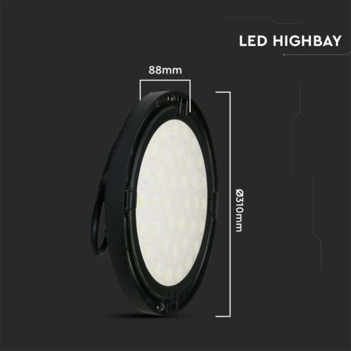 LED Καμπάνα Μαύρη 200W V-TAC 110° 20400lm IP65 Φυσικό Λευκό 4000K – 7812