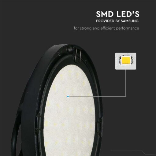 LED Καμπάνα Μαύρη 200W V-TAC 110° 20400lm IP65 Φυσικό Λευκό 4000K – 7812