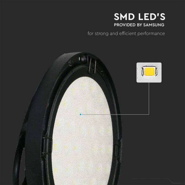 LED Καμπάνα Μαύρη 200W V-TAC 110° 20400lm IP65 Φυσικό Λευκό 4000K – 7812