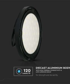 LED Καμπάνα Μαύρη 200W V-TAC 110° 20400lm IP65 Φυσικό Λευκό 4000K – 7812