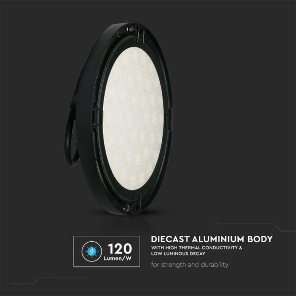 LED Καμπάνα Μαύρη 200W V-TAC 110° 20400lm IP65 Φυσικό Λευκό 4000K – 7812