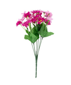 GloboStar® 78206 Τεχνητό Φυτό Μπουκέτο Διακοσμητικών Λουλουδιών με 7 Φούξια Μαργαρίτες M20 x Υ35 x Π20cm