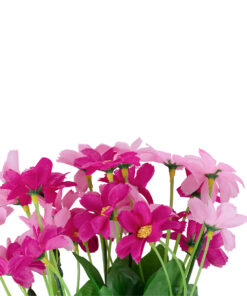 GloboStar® 78206 Τεχνητό Φυτό Μπουκέτο Διακοσμητικών Λουλουδιών με 7 Φούξια Μαργαρίτες M20 x Υ35 x Π20cm