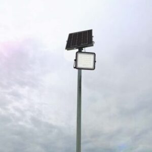 LED ηλιακός προβολέας 6W ψυχρό λευκό 6400K με μαύρο σώμα και χειριστήριο V-TAC – 7821