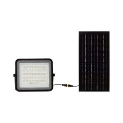 LED ηλιακός προβολέας 10W ψυχρό λευκό 6400K με μαύρο σώμα και χειριστήριο V-TAC – 7823