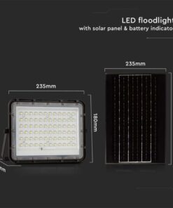 LED ηλιακός προβολέας 15W ψυχρό λευκό 6400K με μαύρο σώμα και χειριστήριο V-TAC – 7825