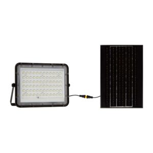 LED ηλιακός προβολέας 15W ψυχρό λευκό 6400K με μαύρο σώμα και χειριστήριο V-TAC – 7825