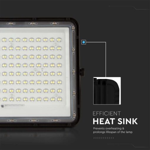 V‑TAC 7828 Ηλιακός Προβολέας LED 4000K 1800lm 16000mAh 20W Panel Τηλεχειριστήριο Μαύρο IP65