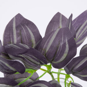GloboStar® PURPLE JOY 78298 Τεχνητό Φυτό Ζεμπρίνα – Μπουκέτο Διακοσμητικών Φυτών – Κλαδιών με Φύλλωμα Μωβ Υ28cm