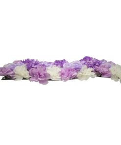 GloboStar® 78305 Συνθετικό Πάνελ Φυλλωσιάς – Κάθετος Κήπος Τριαντάφυλλο – Ορτανσία – Βιολέτα Μ60 x Υ40 x Π7cm