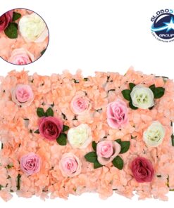 GloboStar® 78306 Συνθετικό Πάνελ Φυλλωσιάς – Κάθετος Κήπος Τριαντάφυλλο – Ορτανσία Μ60 x Υ40 x Π7cm