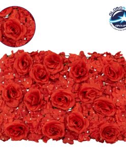 GloboStar® 78310 Συνθετικό Πάνελ Φυλλωσιάς – Κάθετος Κήπος Τριαντάφυλλο – Ορτανσία Μ60 x Υ40 x Π7cm