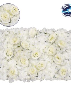 GloboStar® 78311 Συνθετικό Πάνελ Φυλλωσιάς – Κάθετος Κήπος Τριαντάφυλλο – Ορτανσία Μ60 x Υ40 x Π7cm