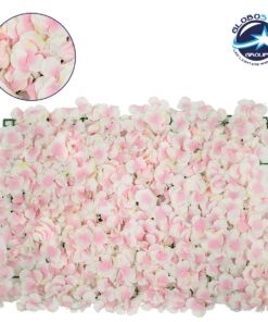 GloboStar® 78322 Συνθετικό Πάνελ Φυλλωσιάς – Κάθετος Κήπος Άγρια Ορτανσία Ροζ/Λευκό Μ60 x Υ40 x Π5cm