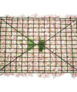 GloboStar® 78322 Συνθετικό Πάνελ Φυλλωσιάς – Κάθετος Κήπος Άγρια Ορτανσία Ροζ/Λευκό Μ60 x Υ40 x Π5cm