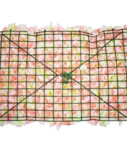 GloboStar® 78323 Συνθετικό Πάνελ Φυλλωσιάς – Κάθετος Κήπος Άγρια Ορτανσία Ροζ/Λευκό/Κίτρινο Μ60 x Υ40 x Π5cm