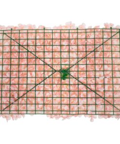 GloboStar® 78325 Συνθετικό Πάνελ Φυλλωσιάς – Κάθετος Κήπος Ορτανσία Ροζ/Απαλό Ροζ Μ60 x Υ40 x Π5cm