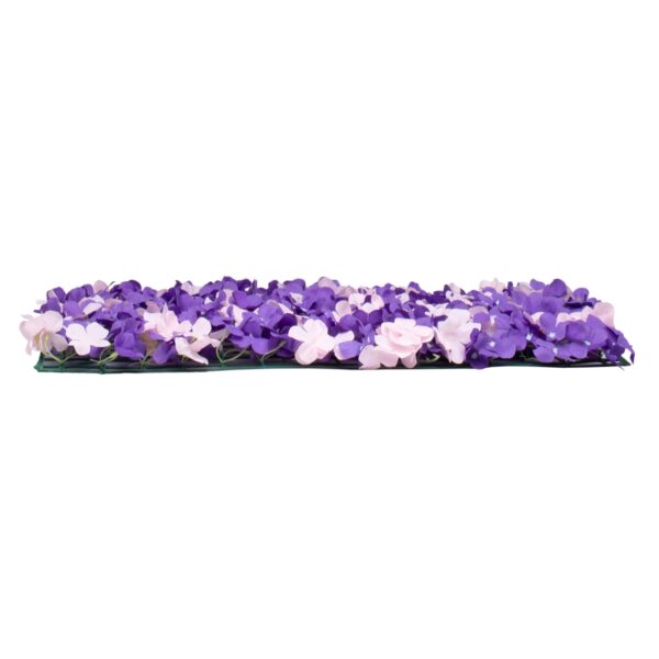 GloboStar® 78329 Artificial – Συνθετικό Τεχνητό Διακοσμητικό Πάνελ Λουλουδιών – Κάθετος Κήπος Ορτανσία – Ροζ – Μωβ Μ60 x Υ40 x Π5cm