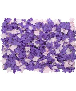 GloboStar® 78329 Artificial – Συνθετικό Τεχνητό Διακοσμητικό Πάνελ Λουλουδιών – Κάθετος Κήπος Ορτανσία – Ροζ – Μωβ Μ60 x Υ40 x Π5cm