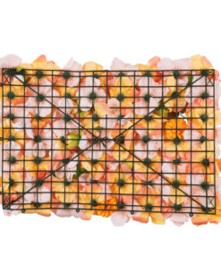 GloboStar® Artificial Garden ROSES STORY ORANGE 78333 Τεχνητό Διακοσμητικό Πάνελ Λουλουδιών – Κάθετος Κήπος σύνθεση Αμβροσία Μ60 x Π40 x Υ6cm