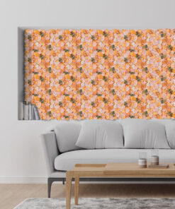 GloboStar® Artificial Garden ROSES STORY ORANGE 78333 Τεχνητό Διακοσμητικό Πάνελ Λουλουδιών – Κάθετος Κήπος σύνθεση Αμβροσία Μ60 x Π40 x Υ6cm