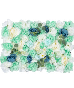 GloboStar® Artificial Garden ROSES STORY BLUE 78334 Τεχνητό Διακοσμητικό Πάνελ Λουλουδιών – Κάθετος Κήπος σύνθεση Αμβροσία Μ60 x Π40 x Υ6cm