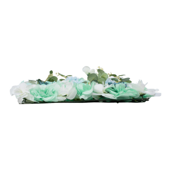 GloboStar® Artificial Garden ROSES STORY BLUE 78334 Τεχνητό Διακοσμητικό Πάνελ Λουλουδιών – Κάθετος Κήπος σύνθεση Αμβροσία Μ60 x Π40 x Υ6cm