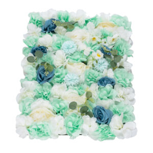 GloboStar® Artificial Garden ROSES STORY BLUE 78334 Τεχνητό Διακοσμητικό Πάνελ Λουλουδιών – Κάθετος Κήπος σύνθεση Αμβροσία Μ60 x Π40 x Υ6cm