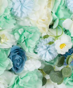 GloboStar® Artificial Garden ROSES STORY BLUE 78334 Τεχνητό Διακοσμητικό Πάνελ Λουλουδιών – Κάθετος Κήπος σύνθεση Αμβροσία Μ60 x Π40 x Υ6cm