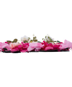 GloboStar® Artificial Garden ROSALIE 78335 Τεχνητό Διακοσμητικό Πάνελ Λουλουδιών – Κάθετος Κήπος σύνθεση Ροζαλί Μ60 x Π40 x Υ6cm