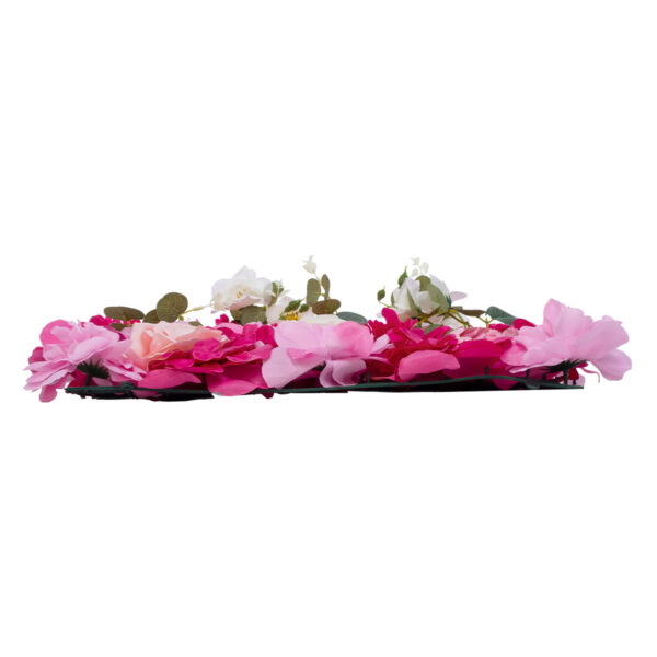 GloboStar® Artificial Garden ROSALIE 78335 Τεχνητό Διακοσμητικό Πάνελ Λουλουδιών – Κάθετος Κήπος σύνθεση Ροζαλί Μ60 x Π40 x Υ6cm