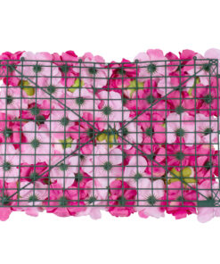 GloboStar® Artificial Garden ROSALIE 78335 Τεχνητό Διακοσμητικό Πάνελ Λουλουδιών – Κάθετος Κήπος σύνθεση Ροζαλί Μ60 x Π40 x Υ6cm